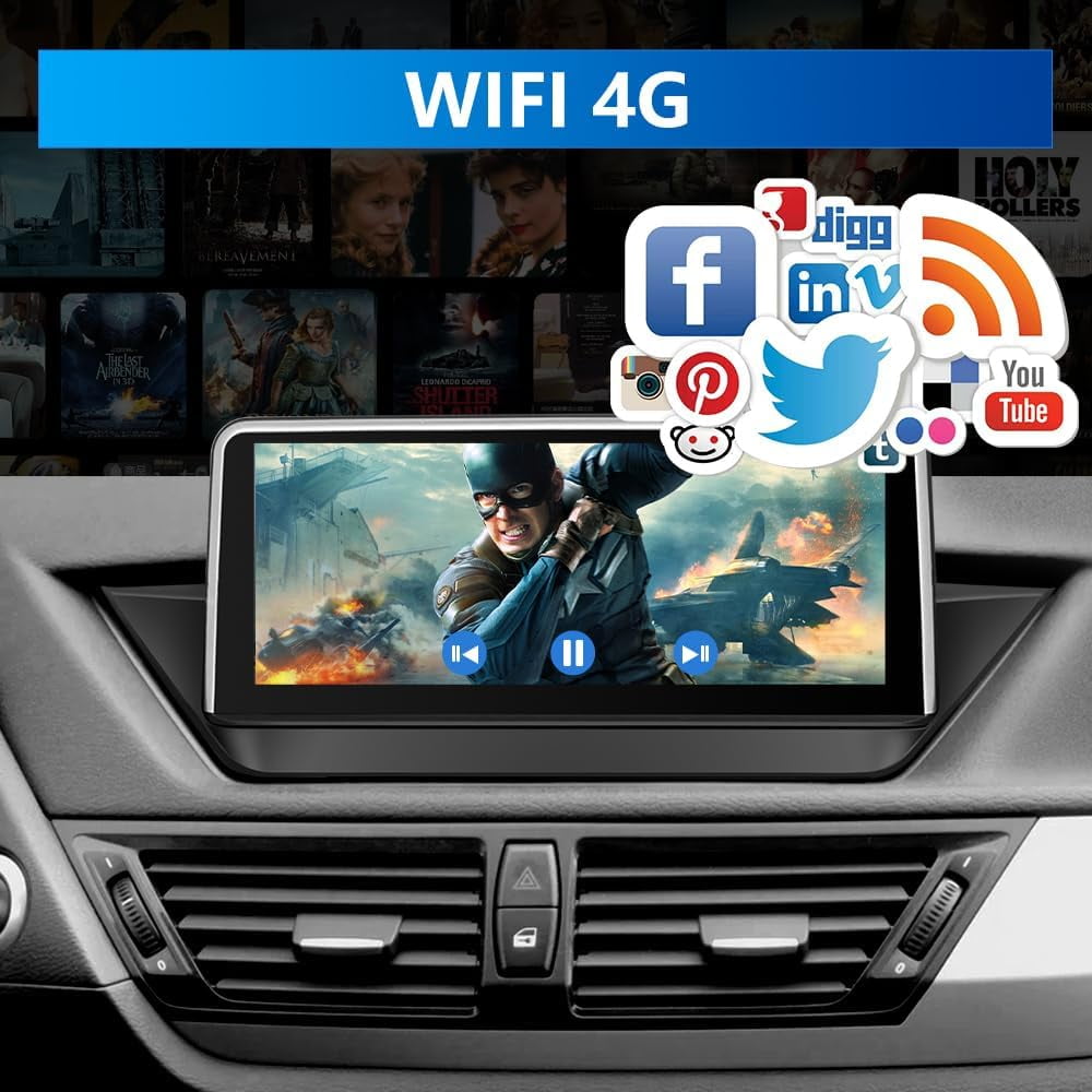 BMW Android 12Head Unit For BMW X1 E84 2009-2015 Car Radio Stereo with Wireless Carplay Andriod Auto, 10.25 inch HD Screen Upgrade Built in GPS SWC AM/FM Radio DSP