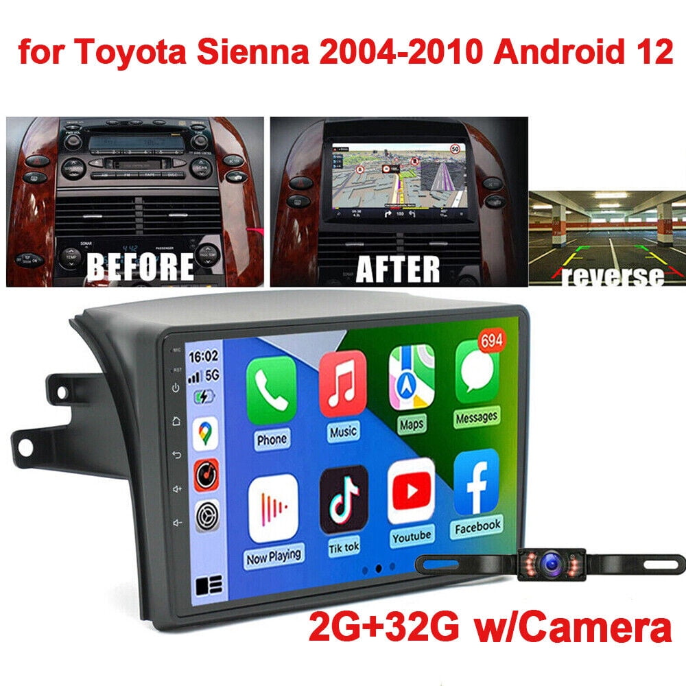 Toyota Android Head Unit 1X For Toyota Sienna 2004-10 Android 12 Wifi GPS CarPlay Car Radio Stereo 32GB