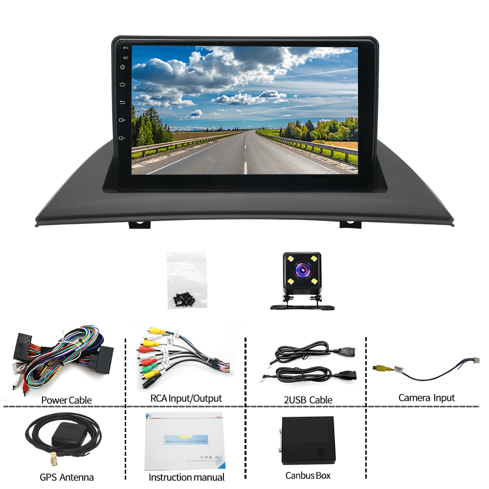 BMW iSpchen Android 13 Car In-Dash Unit for BMW X3 E83 (2004-2012), 9" Touchscreen, Bluetooth, GPS