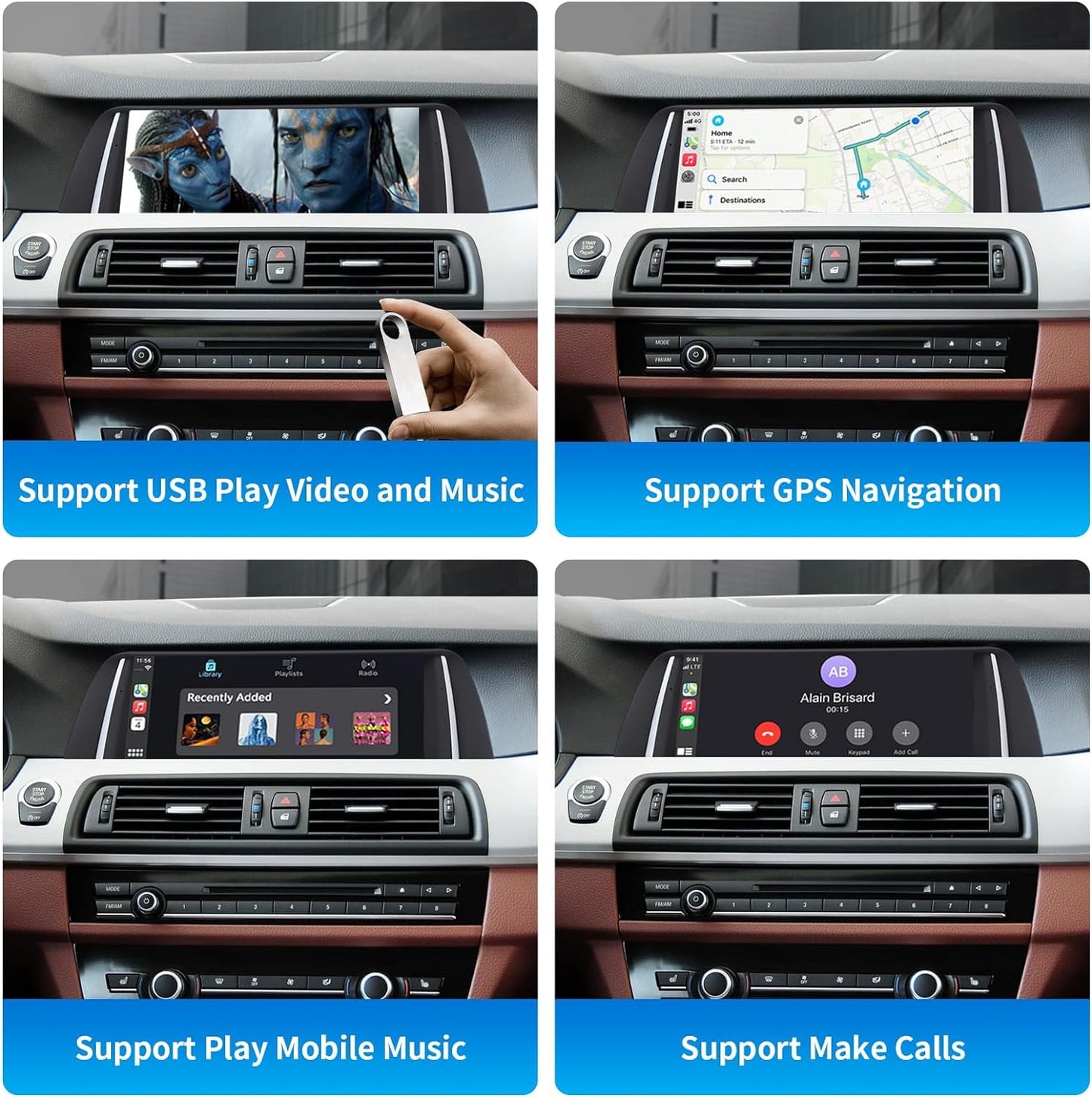 BMW Road Top Wireless Carplay & Android Auto, 10.25 Inch Car Stereo Receiver for BMW 5 Series F10/F11/F18 2012-2016 Year with NBT System, Car Touchscreen Multimedia Radio Receiver with Mirrorlink