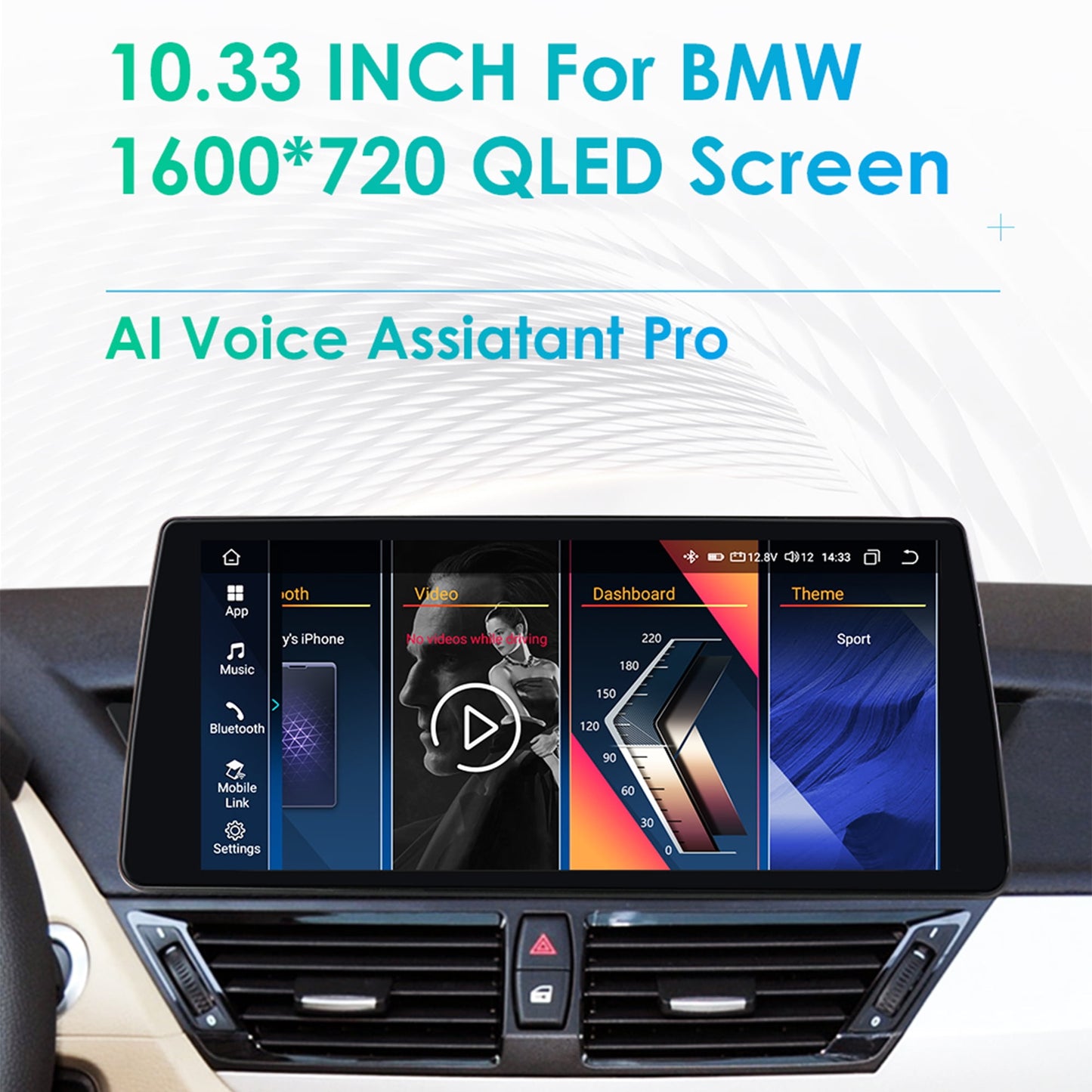 BMW 10.33" Touchscreen Android Auto Apple CarPlay 4+32GB Wifi Car Stereo Radio Head Unit GPS Navigation Player For BMW X1 E84 2009 2010 2011 2012 2013 2014 2015 CIC