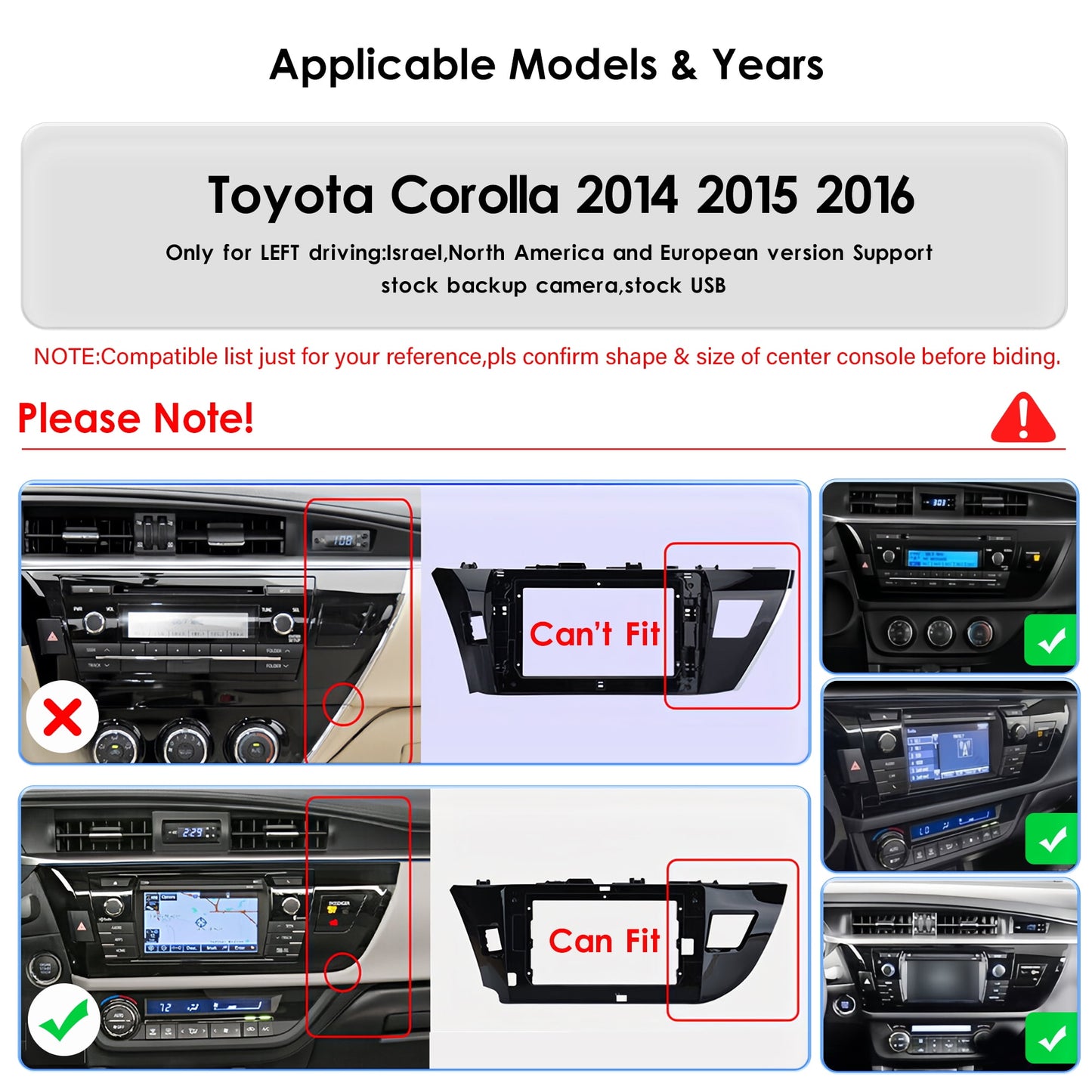 Toyota Android Head Unit For Toyota Corolla 2014 2015 2016 Android 12 Carplay 32GB Car Stereo Radio GPS Navigation Head Unit Player