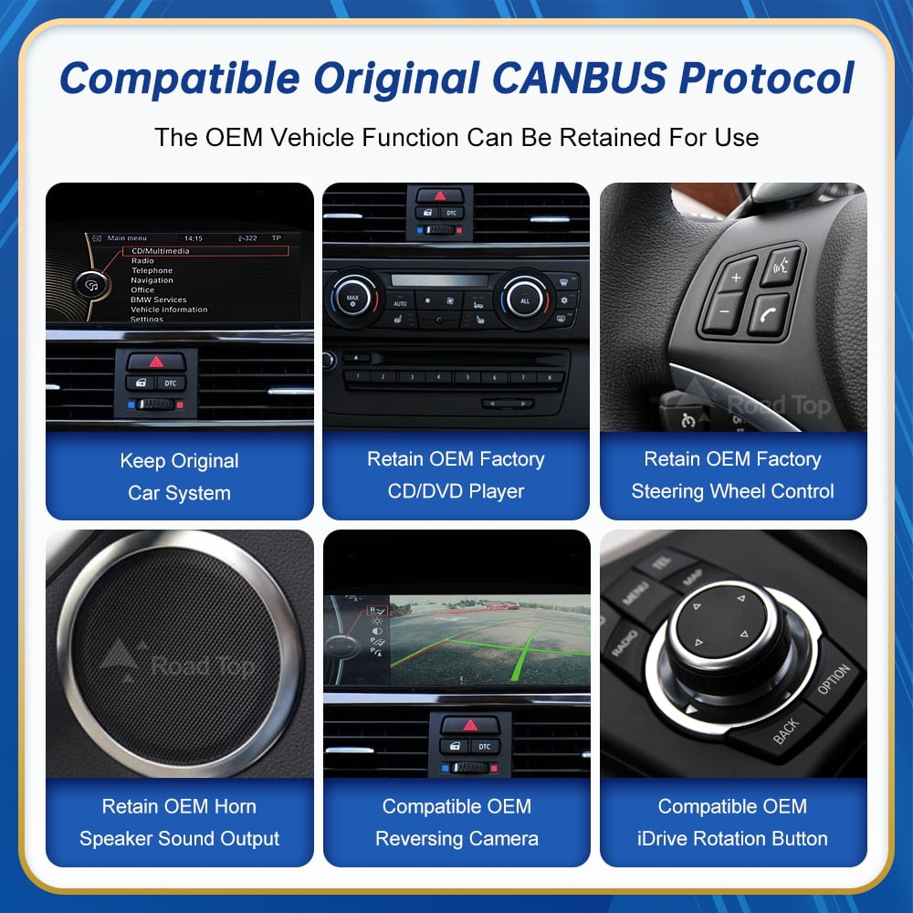 BMW Road Top 12.3 inch Touchscreen Car Stereo for BMW 3 Series E90 E91 E92 E93 2009-2011 With CIC System Wireless Carplay Android Auto Multimedia Car Radio Receiver