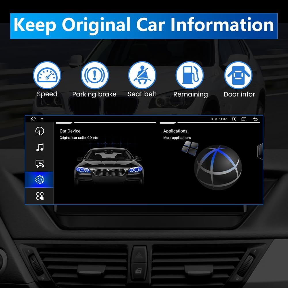 BMW Android 12Head Unit For BMW X1 E84 2009-2015 Car Radio Stereo with Wireless Carplay Andriod Auto, 10.25 inch HD Screen Upgrade Built in GPS SWC AM/FM Radio DSP