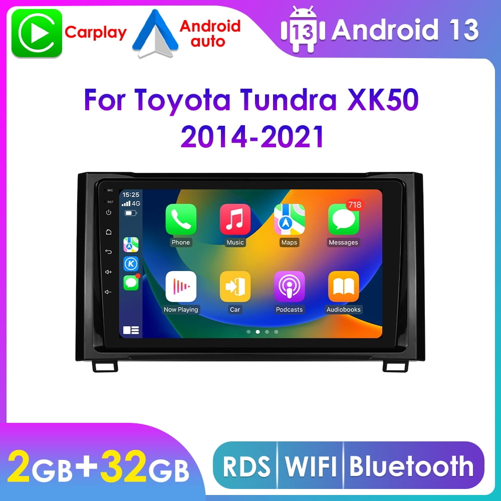 Toyota Android Head Unit 9" Touch Screen Android 13 Apple Carplay 4+32GB Car Stereo Radio Head Unit GPS Navigation Player For Toyota Tundra XK50 2014 2015 2016 2017 2018 2019 2020 2021