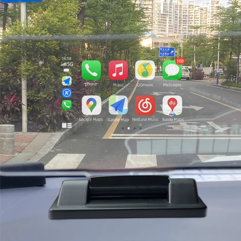HUD navigator;Split HUD;speedometer,altimeter;Wireless CarPlay/Hicar/Android Auto Screen mirroring;2-3 meters of aerial imaging