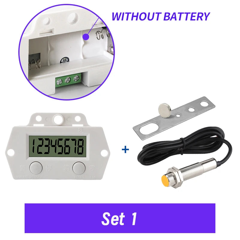 8-Digit Electronic Digital Counter Automatic Induction Electromagnetic Sensor High-Frequency Punch Counter Without Battery