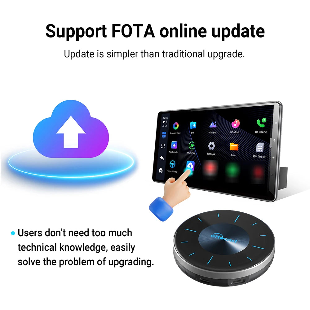 OTTOCAST P3 Android AI Box for Youtube Netflix Wireless CarPlay Android Auto TV Box for HDMI Out Car Accessories Gift for Men