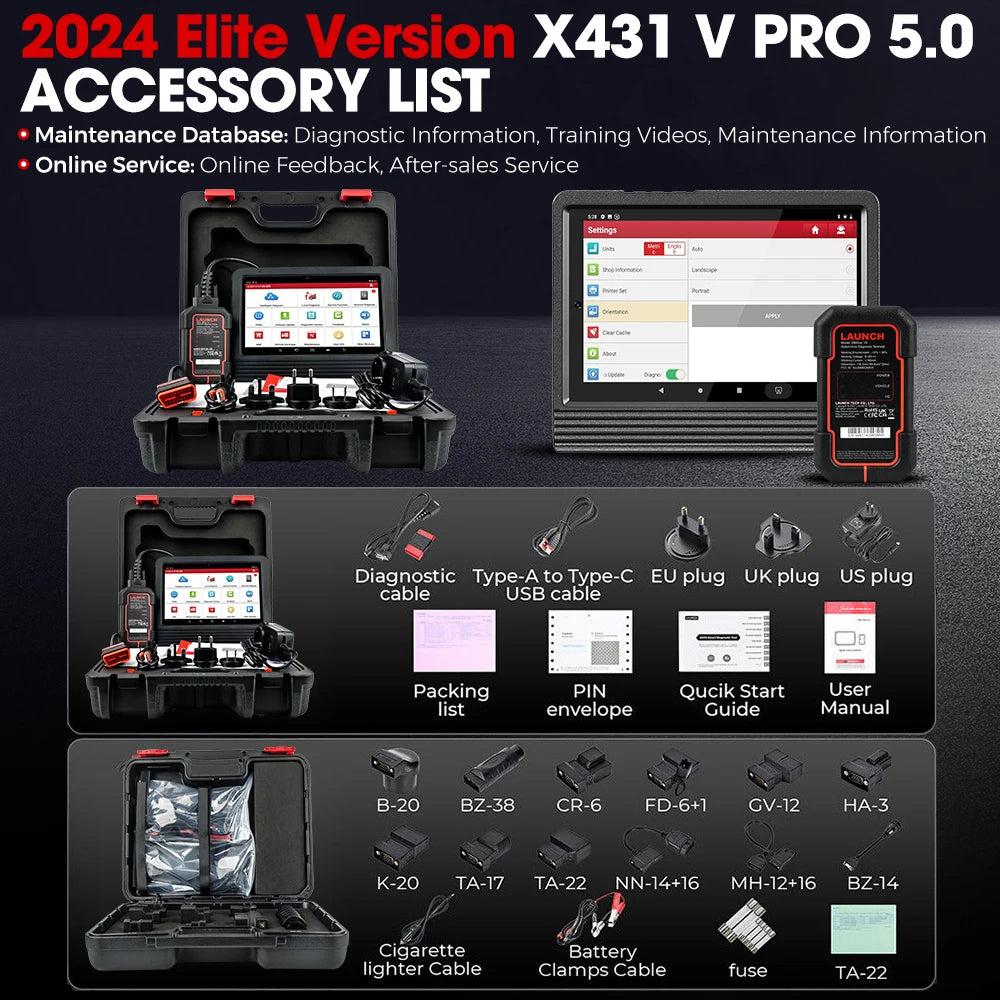 LAUNCH X431 PRO V5.0 OBD2 Scanner,Bidirectional Scan Tool support CANFD&DOIP, ECU Coding, FCA AutoAuth Car diagnostic tools