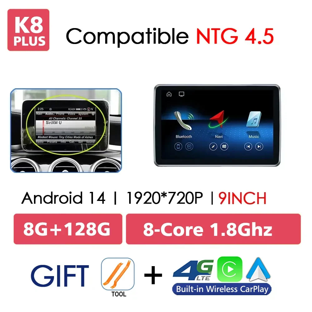 Android 14 Auto Carplay Touch Screen For Mercedes Benz ML GL W166 X166 2011-2015 Car Video Radio GPS Navigation Stereo 4G WIFI