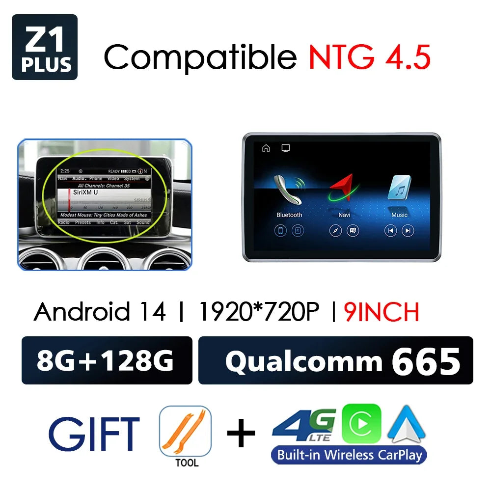 Android 14 Auto Carplay Touch Screen For Mercedes Benz ML GL W166 X166 2011-2015 Car Video Radio GPS Navigation Stereo 4G WIFI