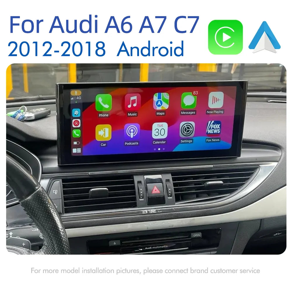 For Audi A6 A7 C7 Android 14 Car Radio Multimedia mp3 Player IPS Carplay Screen Stereo 4G GPS Navigation WIFI Head Unit