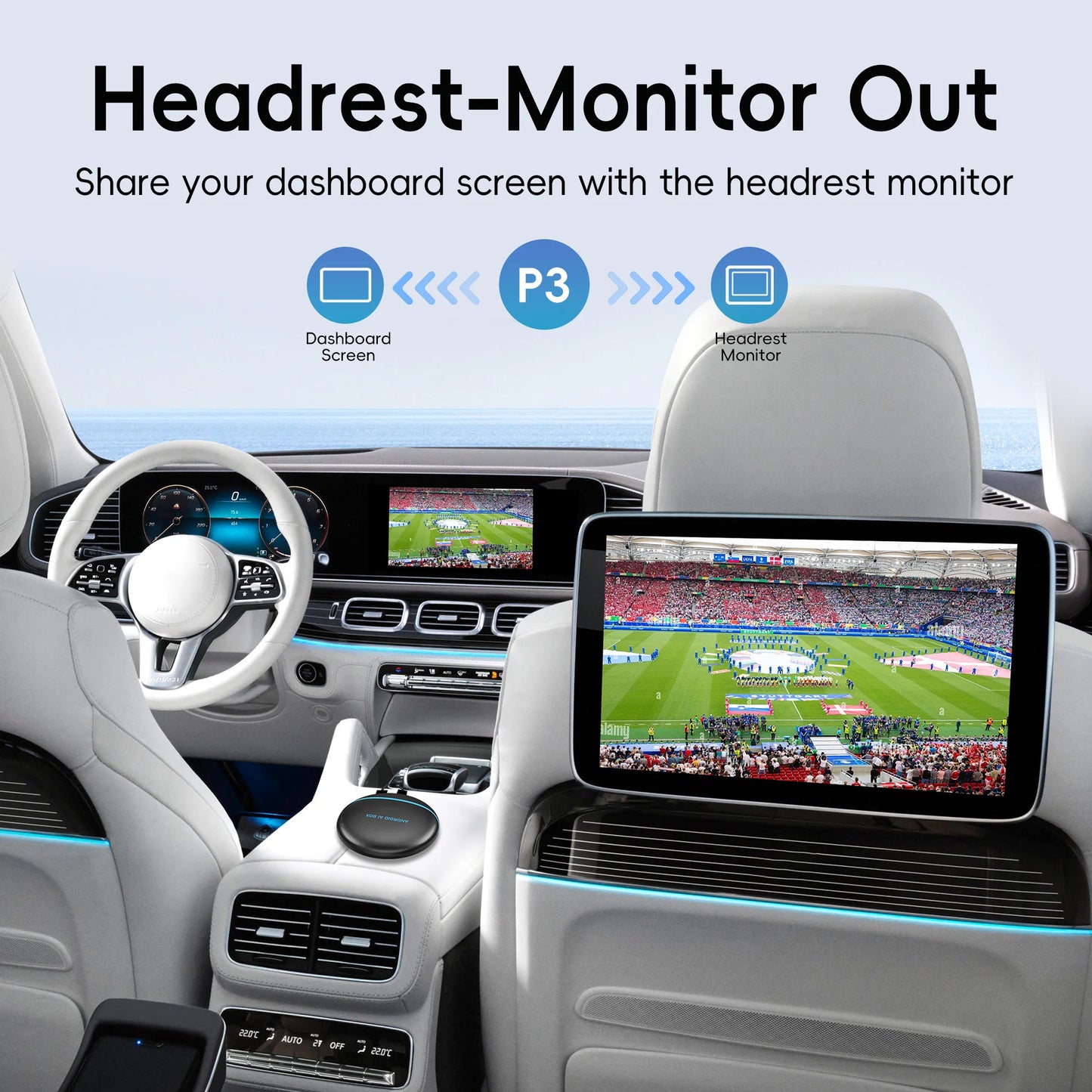 OTTOCAST OttoAibox P3 CarPlay AI Box Wireless Android Auto Smart TV Box Support for HDMI output Car Accessories for Benz VW Audi