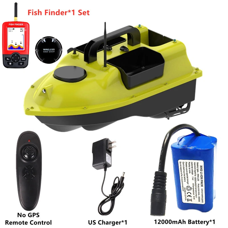 GPS Positioning 500M Sonar Fish Finder One Key Cruise RC Bait Boat Three Hoppers 6Hours Endure Screen Display Waterproof RC Boat