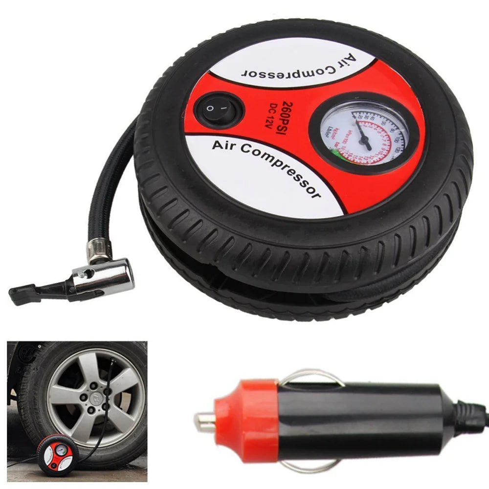 Portable Tire Inflator Air Compressor For Dc Electric With Visible Scale Small Size Perfect Gadget For Car Owners Efficient Safe