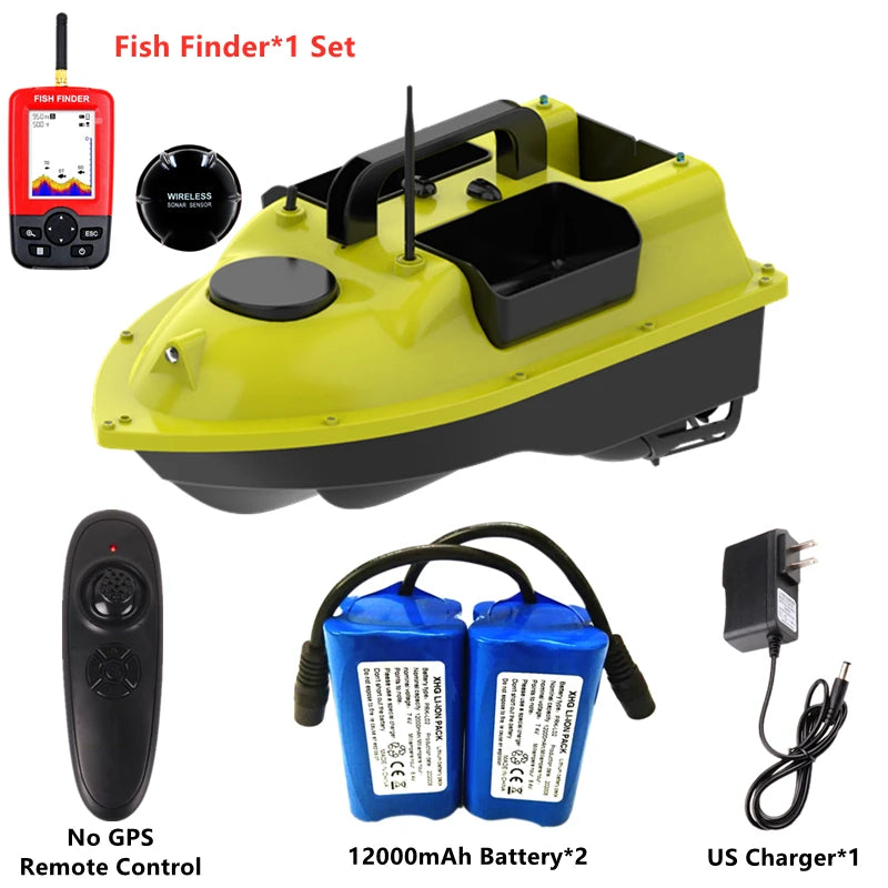 GPS Positioning 500M Sonar Fish Finder One Key Cruise RC Bait Boat Three Hoppers 6Hours Endure Screen Display Waterproof RC Boat