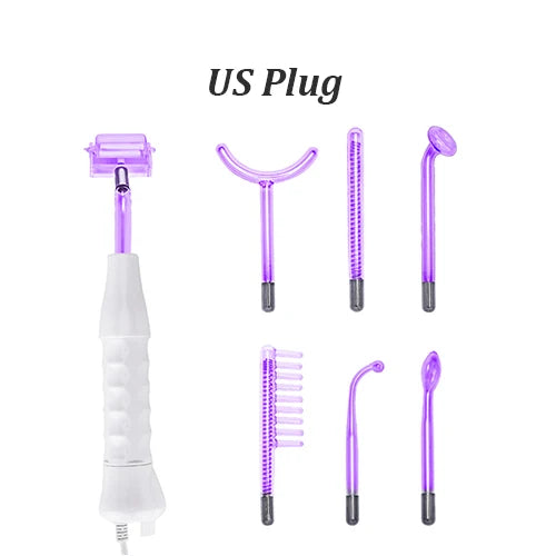 7 in 1 High Frequency Electrotherapy Wand Glass Tube Machine Spot Acne Remover Beauty Tool Face Cleansing Skin Tightening Device
