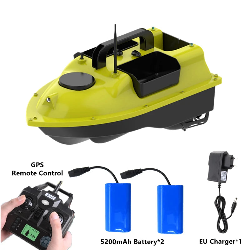 GPS Positioning 500M Sonar Fish Finder One Key Cruise RC Bait Boat Three Hoppers 6Hours Endure Screen Display Waterproof RC Boat