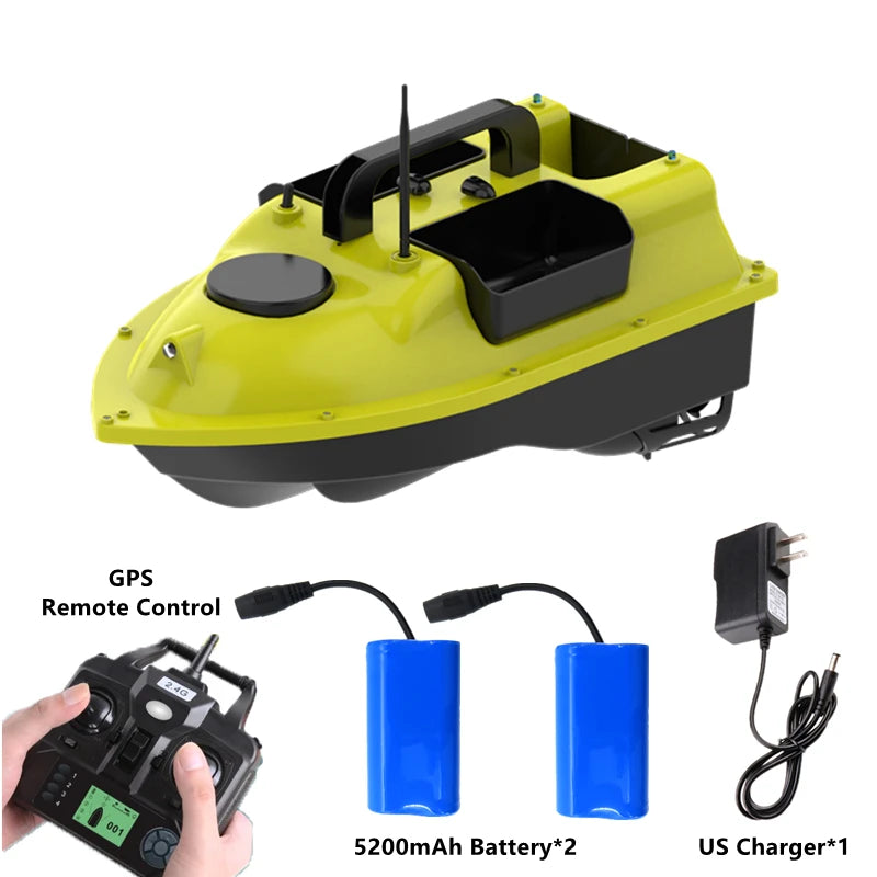 GPS Positioning 500M Sonar Fish Finder One Key Cruise RC Bait Boat Three Hoppers 6Hours Endure Screen Display Waterproof RC Boat
