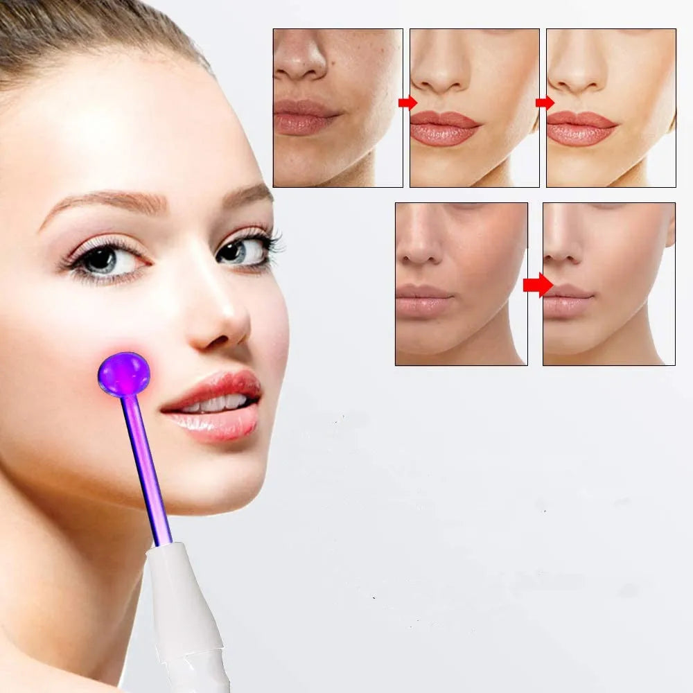 7 in 1 High Frequency Electrotherapy Wand Glass Tube Machine Spot Acne Remover Beauty Tool Face Cleansing Skin Tightening Device