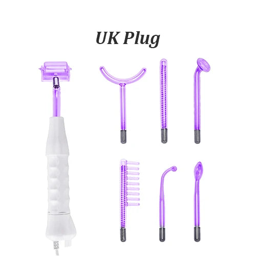 7 in 1 High Frequency Electrotherapy Wand Glass Tube Machine Spot Acne Remover Beauty Tool Face Cleansing Skin Tightening Device