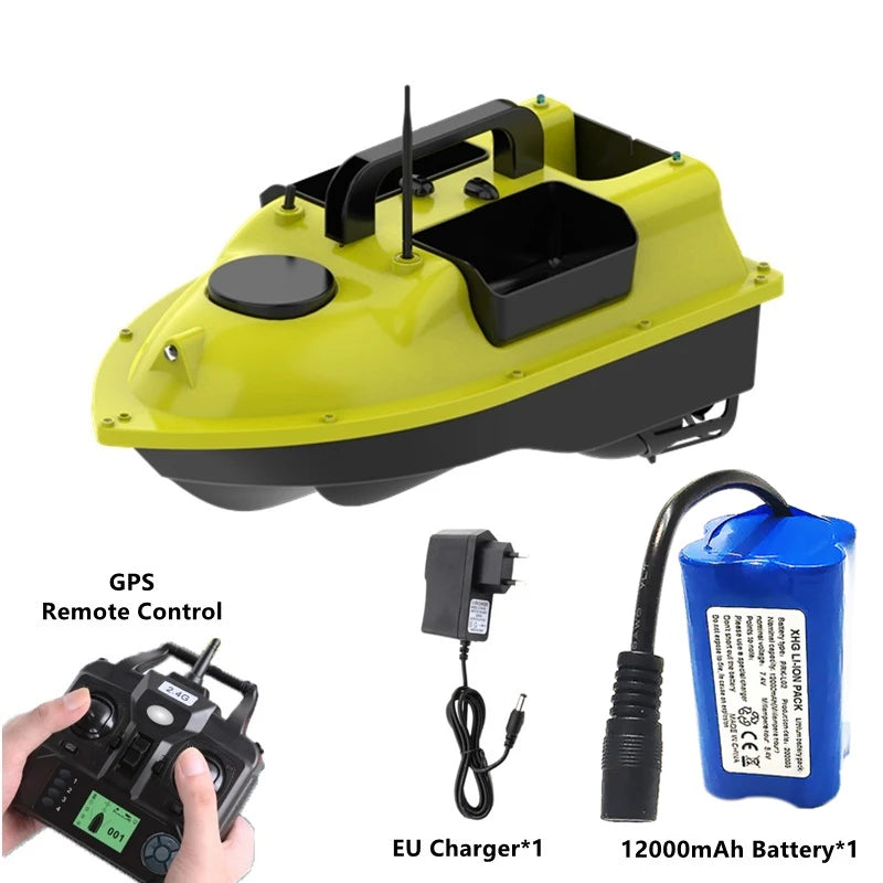 GPS Positioning 500M Sonar Fish Finder One Key Cruise RC Bait Boat Three Hoppers 6Hours Endure Screen Display Waterproof RC Boat