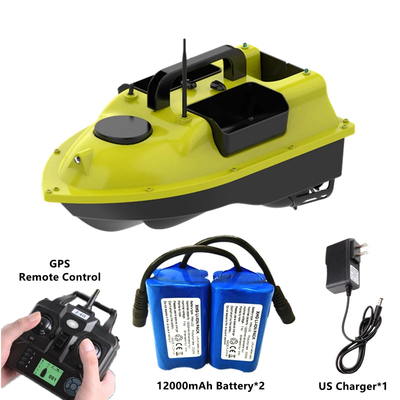GPS Positioning 500M Sonar Fish Finder One Key Cruise RC Bait Boat Three Hoppers 6Hours Endure Screen Display Waterproof RC Boat