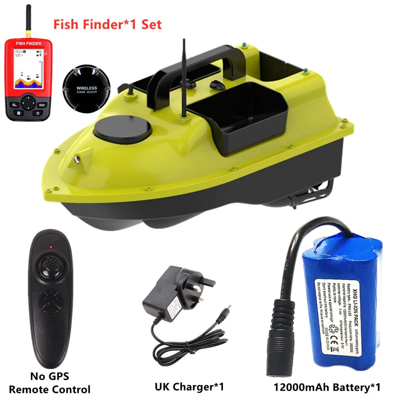 GPS Positioning 500M Sonar Fish Finder One Key Cruise RC Bait Boat Three Hoppers 6Hours Endure Screen Display Waterproof RC Boat