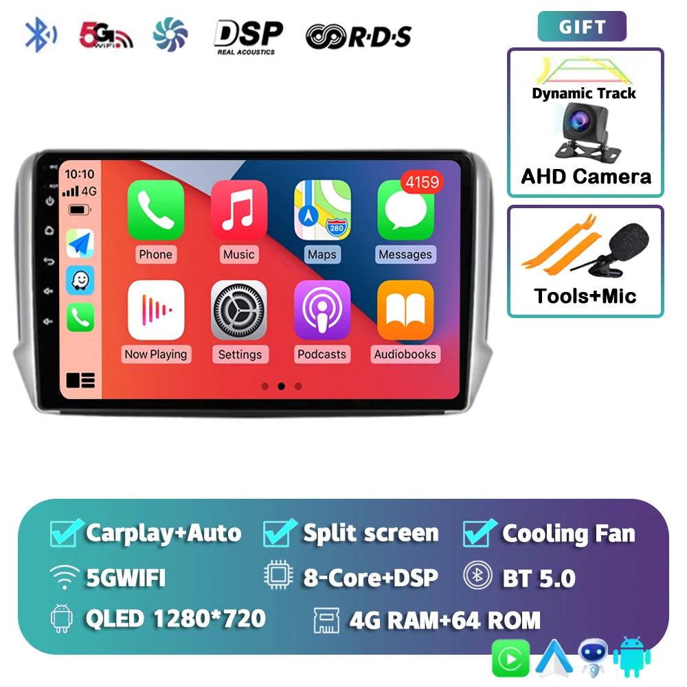 Android 14 For Peugeot 2008 208 2012-2018 Car Radio Multimedia Player Navigation GPS Wireless Carplay Android Auto Stereo 2Din