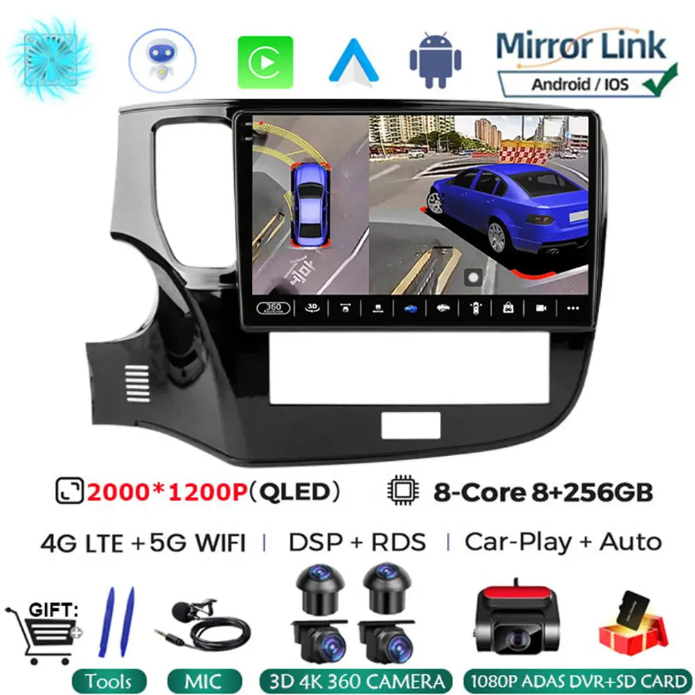 Android 14 Car Radio Multimedia Automotive Carplay Android Auto Wireless For Mitsubishi Outlander 3 2012-2018 Autoradio Stereo