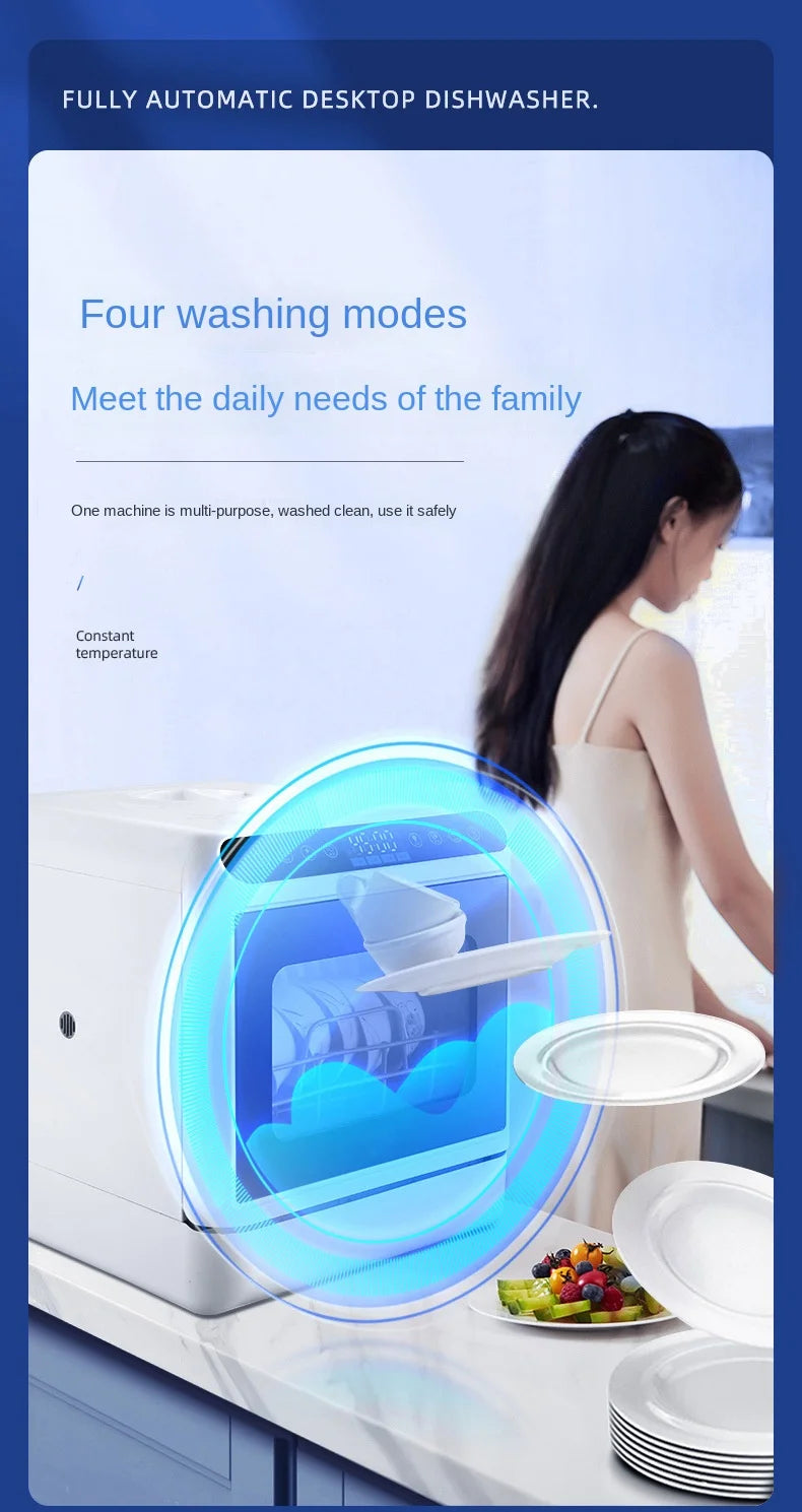Portable Countertop Dish Washer Ultrasonic Commercial 5 Ssets Dishwasher Machine