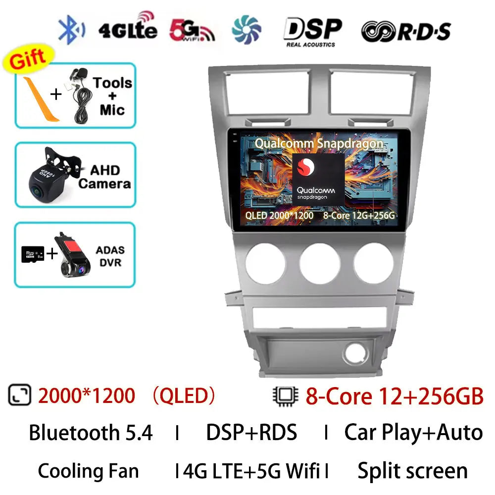 Android 15 Car Radio For Dodge Avenger JS 2007 - 2010 For Dodge Nitro 2006 - 2011 Multimedia Stereo Player NAVI DSP GPS QLED RDS