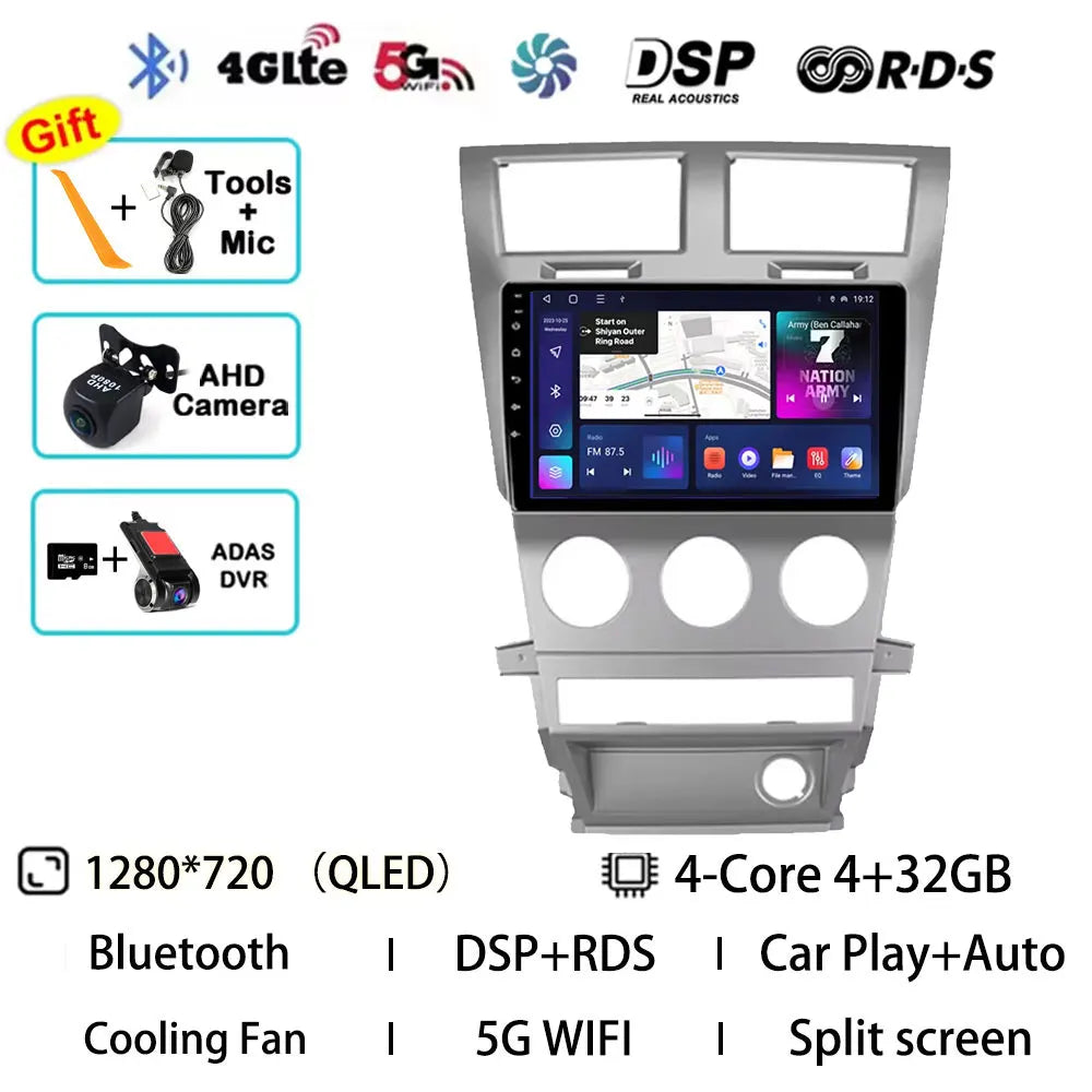 Android 15 Car Radio For Dodge Avenger JS 2007 - 2010 For Dodge Nitro 2006 - 2011 Multimedia Stereo Player NAVI DSP GPS QLED RDS