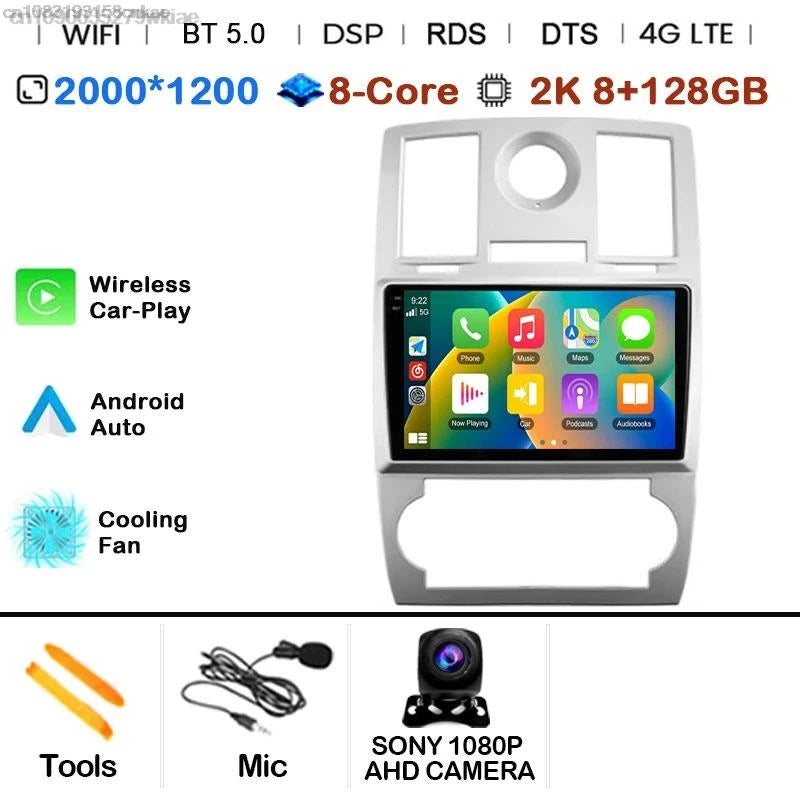 Android 14 For Chrysler 300/300C 2004-2011 Car Radio Stereo Wifi Navi Multimedia Video Player Autoradio 2Din 9in GPS Navi Maps