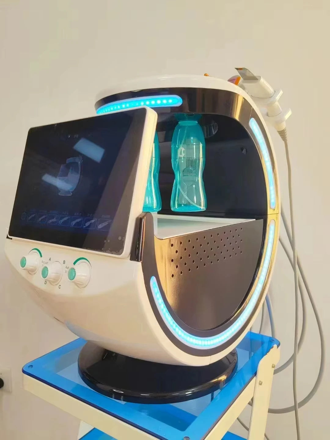 Smart Ice Blue 7 in 1 Facial Skin Analyzer Ultrasonic Skin Rejuvenation Water Microdermabrasion Fa