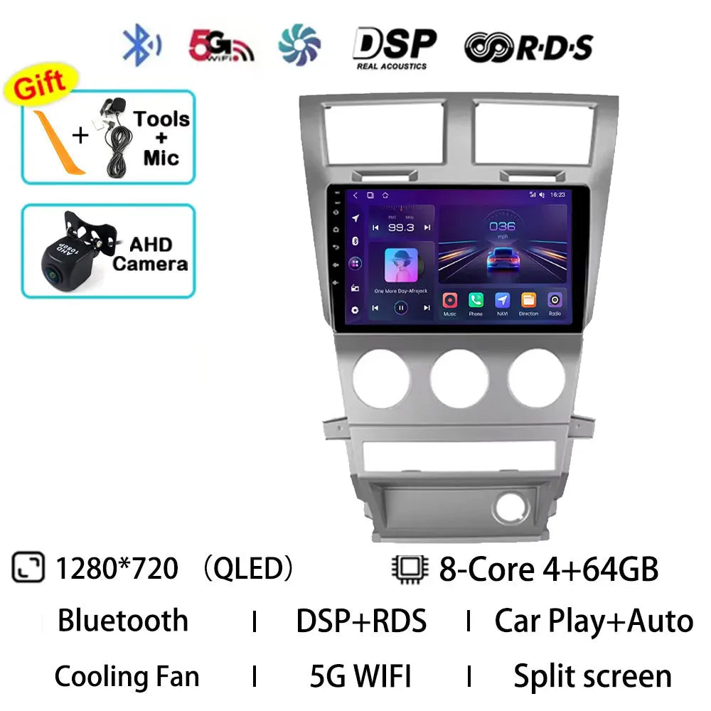 Android 15 Car Radio For Dodge Avenger JS 2007 - 2010 For Dodge Nitro 2006 - 2011 Multimedia Stereo Player NAVI DSP GPS QLED RDS