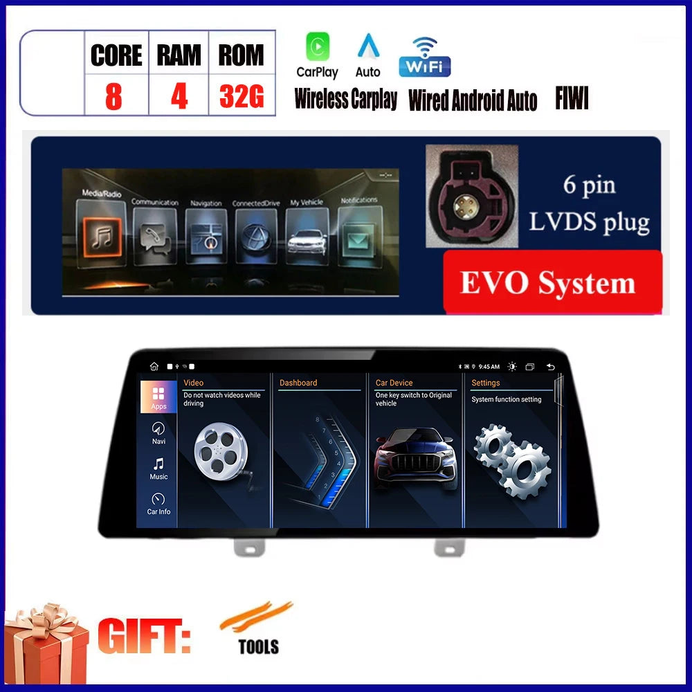 For BMW X3 G01 X4 G02 2018 2019 Car Carplay 12.3 Inch Android Touch Screen Monitor Stereo Speakers Radio Multimedia Player Auto