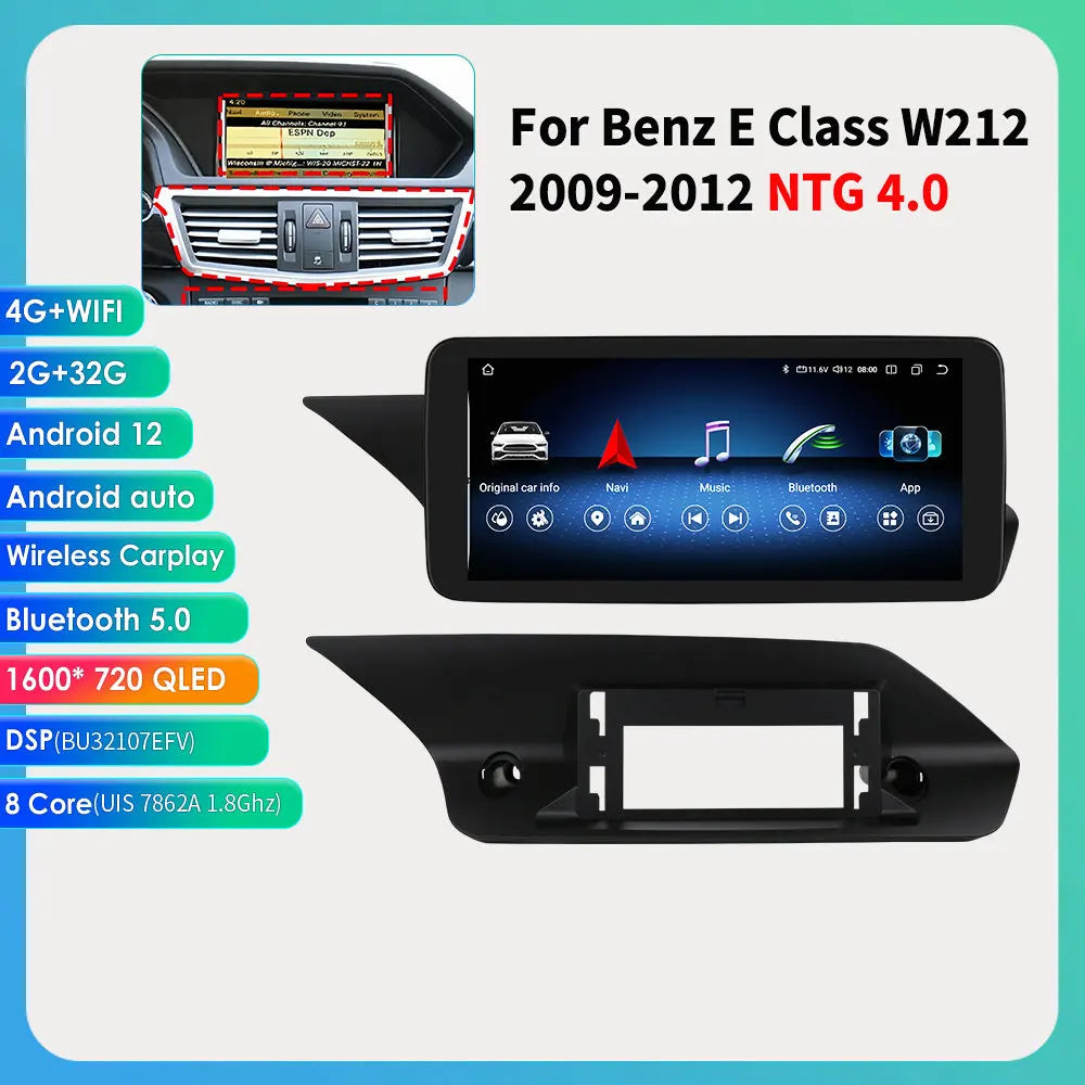 8 Core Android System Car GPS Navi Screen For Mercedes W212 2009-2016 WIFI SIM 8GB+256GB BT Carplay IPS Screen Multimedia Player