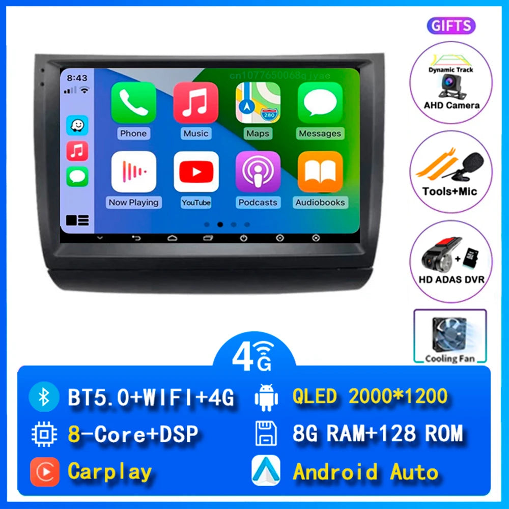 Android 14 wifi+4G Carplay Car Radio For Toyota Prius 20 2002 - 2009 Navigation GPS Video Player Stereo Multimedia DVD DSP 8core