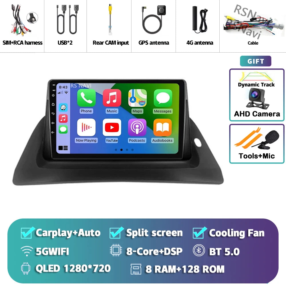 Android 14 Carplay Car Radio For Renault Kangoo 2009 2012 2015 2016 2017 2018 Multimedia Video Player Navigation Stereo 2din DSP
