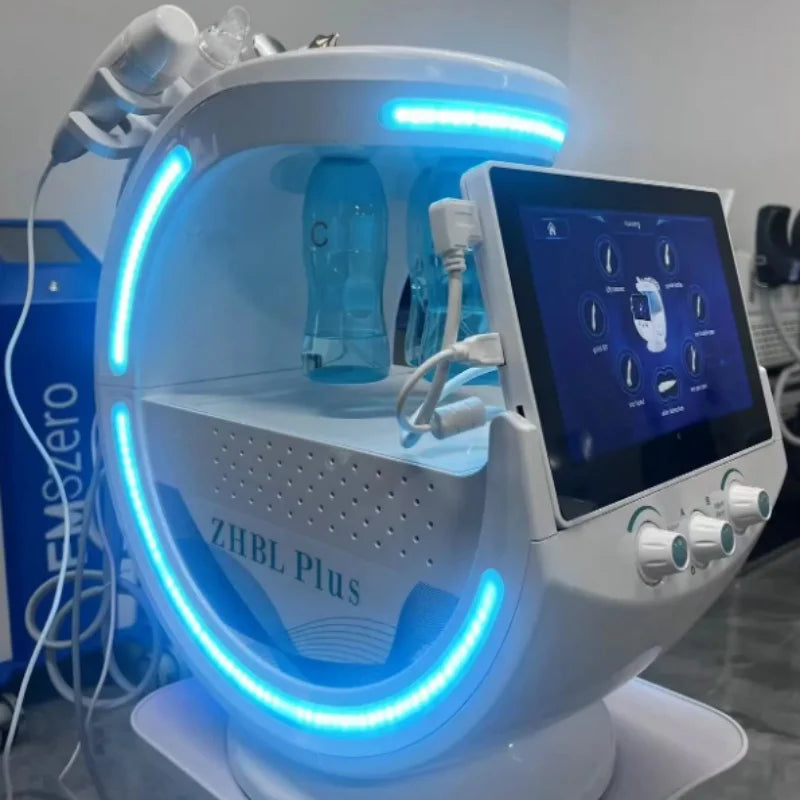 New 7 In 1 Smart Ice Blue Hydra Oxyge Dermabrasion Facial Mahcine Skin Cleaning Skin Analyzer Dermabrasion Facial Aquafacial