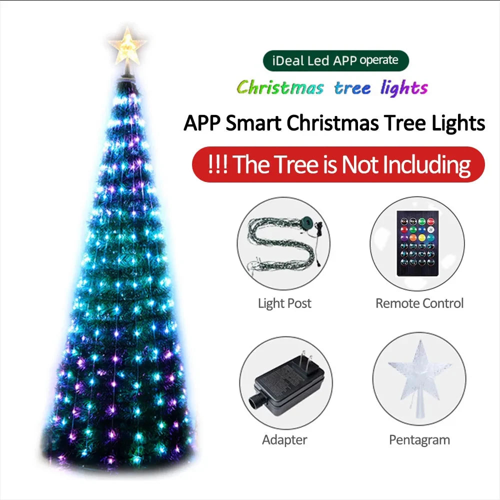2.1M LED Christmas Tree Decorative Light Lntelligent iDeal LED APP Application Control DIY Lmage Light String For Quick Shipping
