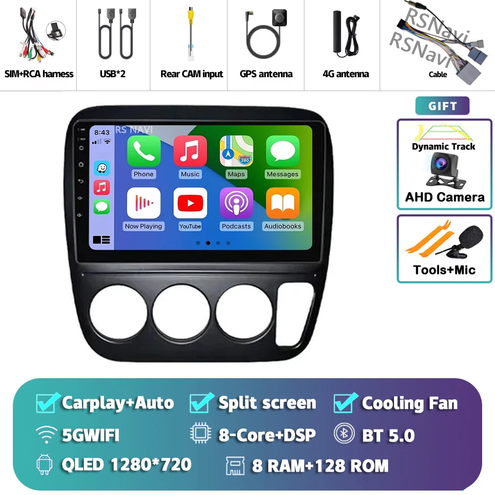 Android 14 Carplay Auto Car Radio For Honda CRV CR-V 1997-2001 Multimedia Video Player GPS Navigation Autoradio Stereo 2 Din DSP
