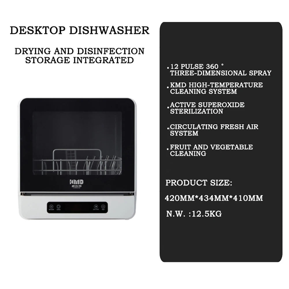 Kitchen Intelligent Lavavajillas Dishwasher Automatic Portable Disinfection Dishwasher Countertop
