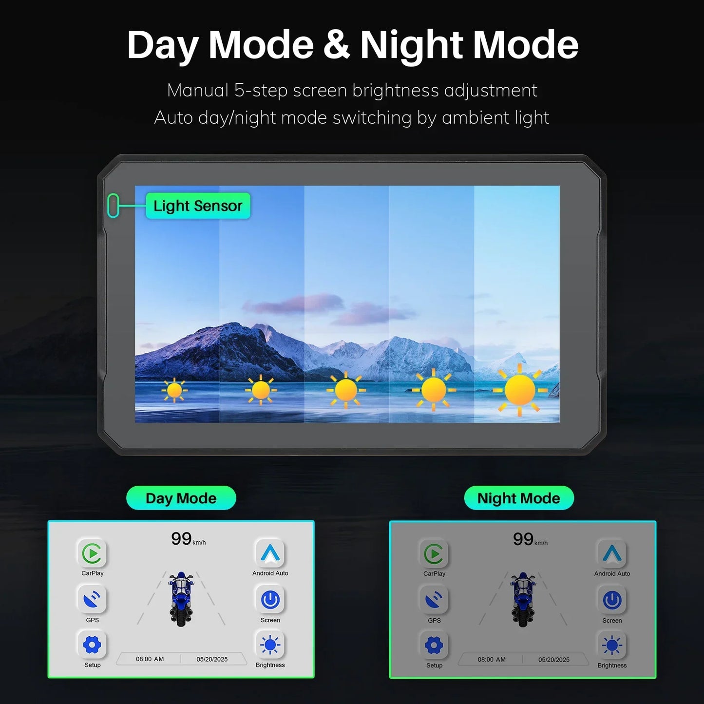 7 Inch GPS Motoplay for BMW Motorcycles Navigation Carpuride Mota BMW Navigator Carplay Screen Motorcycle Waterproof Display
