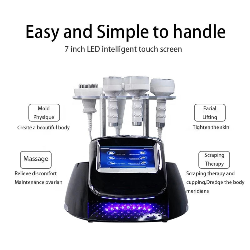 Portable 6 in 1 Weight Loss 80K Cavitation Body Fat Burning Machine Cavitation Ultrasound Shaping Body Slimming Machine