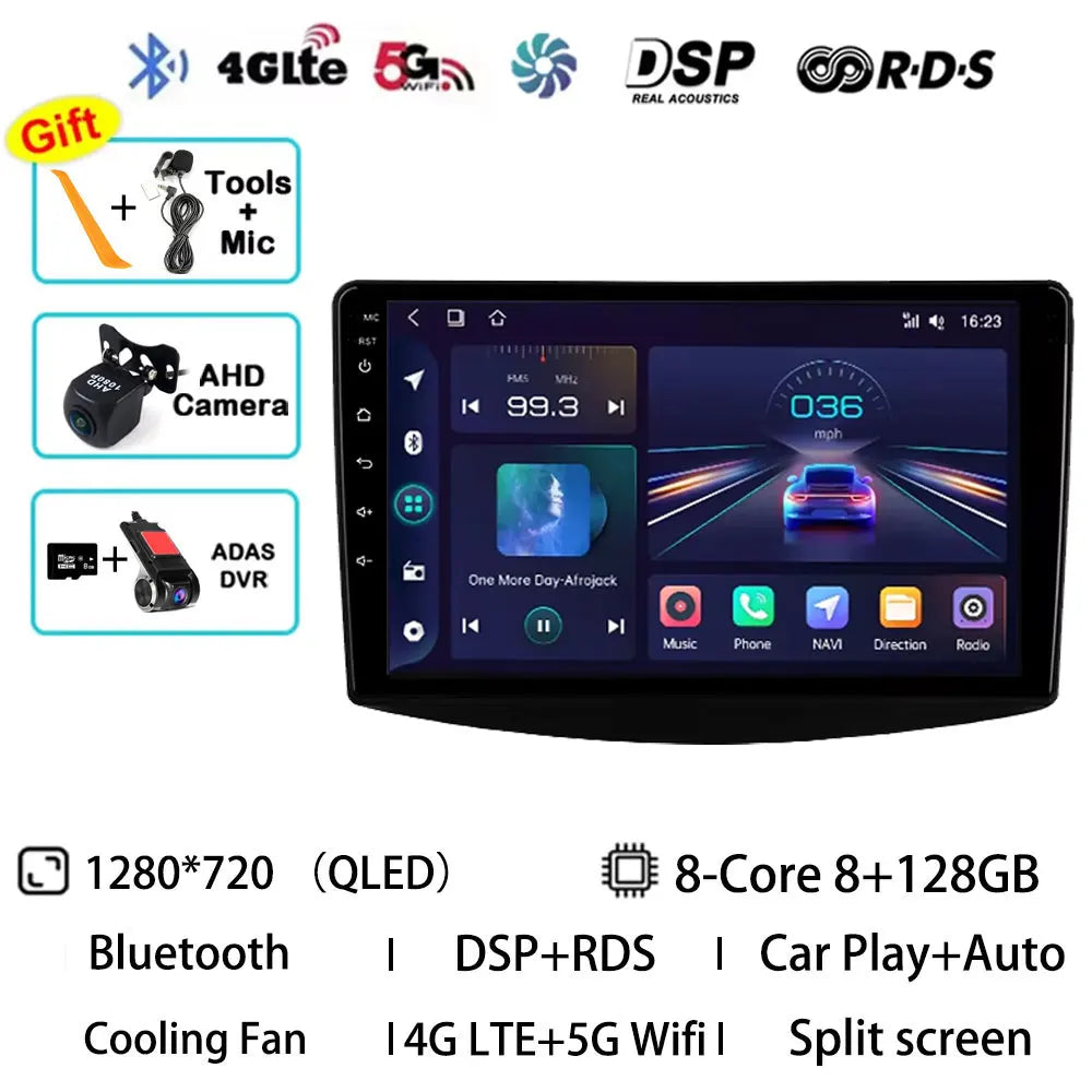 Android 15 Car Radio For Mitsubishi Grandis 1 2003 - 2011 GPS Multimedia Player Navi Head Unit Stereo Wireless Carplay Auto QLED