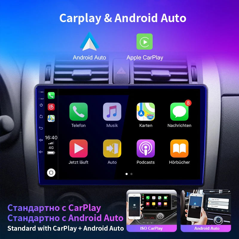 Android 14 Car Radio Carplay Auto GPS Navigation Multimedia Player For Fiat Ducato 2007 - 2015 video Stereo DVD 2 DIN Wifi+4G BT