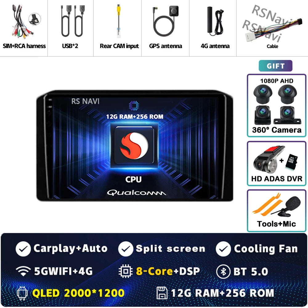 Android 14 Car Radio For Mitsubishi Xpander 2021 2022 Navigation GPS Multimedia Video Player Stereo wifi+4G Carplay Qualcomm DSP