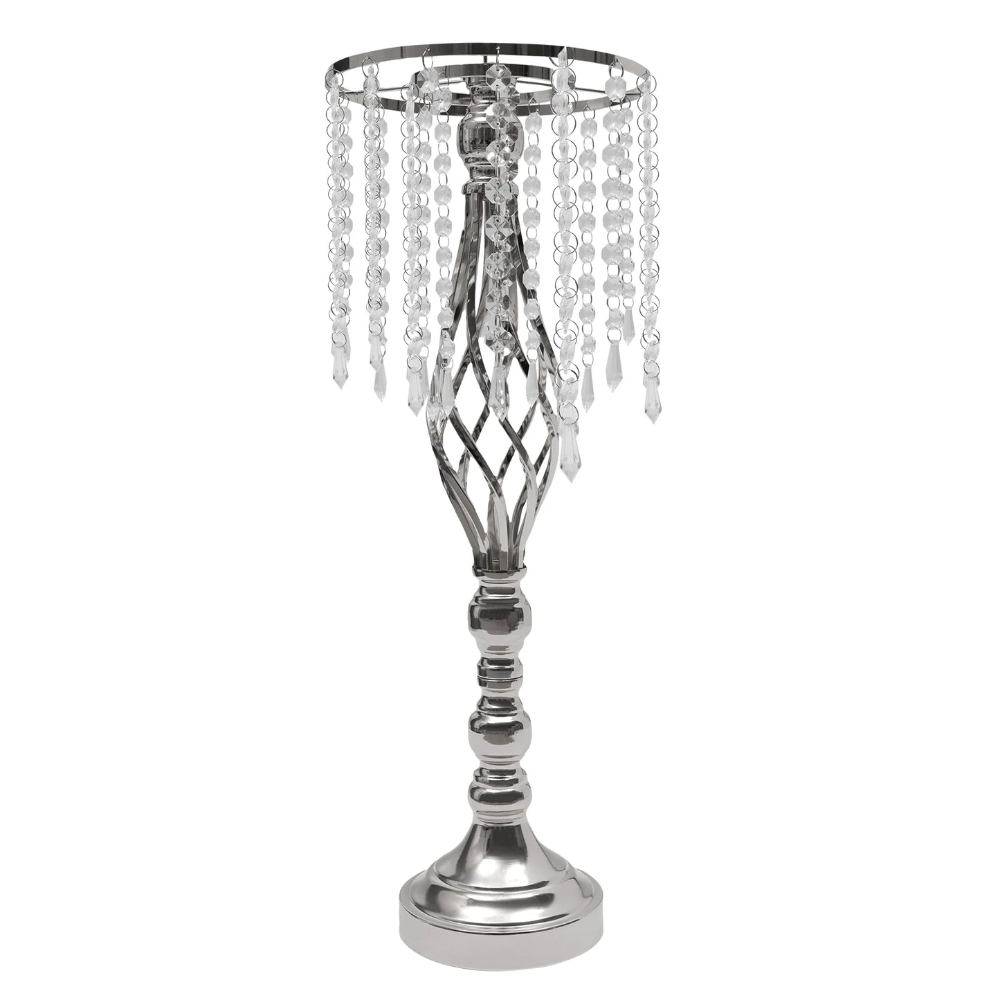 10pcs Crystal Flower Stand Wedding Centerpiece Crystal Metal Flower Vase for Reception Tables Wedding Supplies Gold/Silver